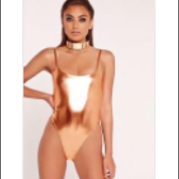 Missguided Tops - Missguided Gold bodysuit